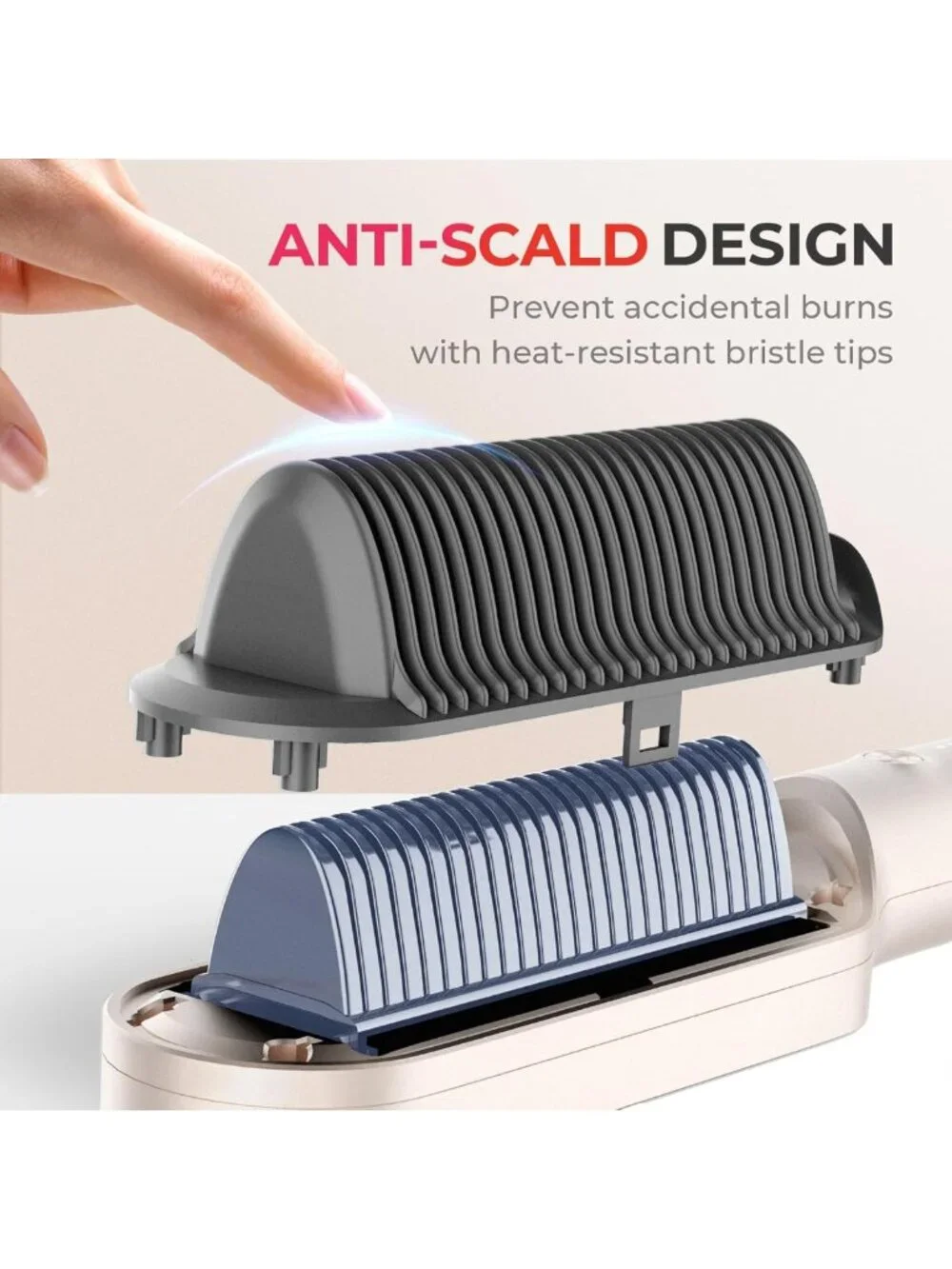 Fast Heating Hair Straightener Brush Comb for Women - 5 Temp Settings, Dual
